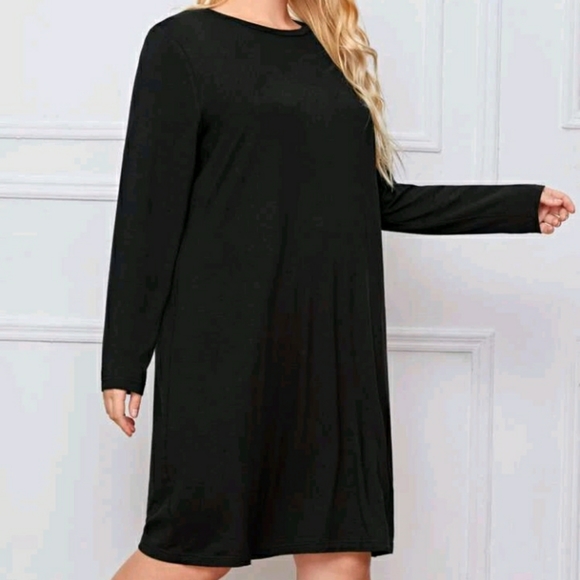 NEW Plus Black Casual Tee Dress - Picture 2 of 11